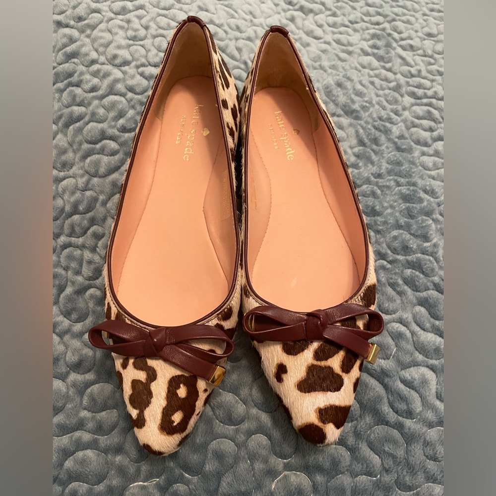 Kate Spade Animal Print Real Calf Hair Flats